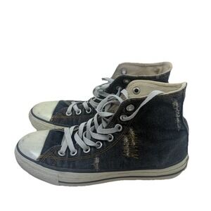 Converse Denim Blue High Tops Size 7 Women Shoes Distressed